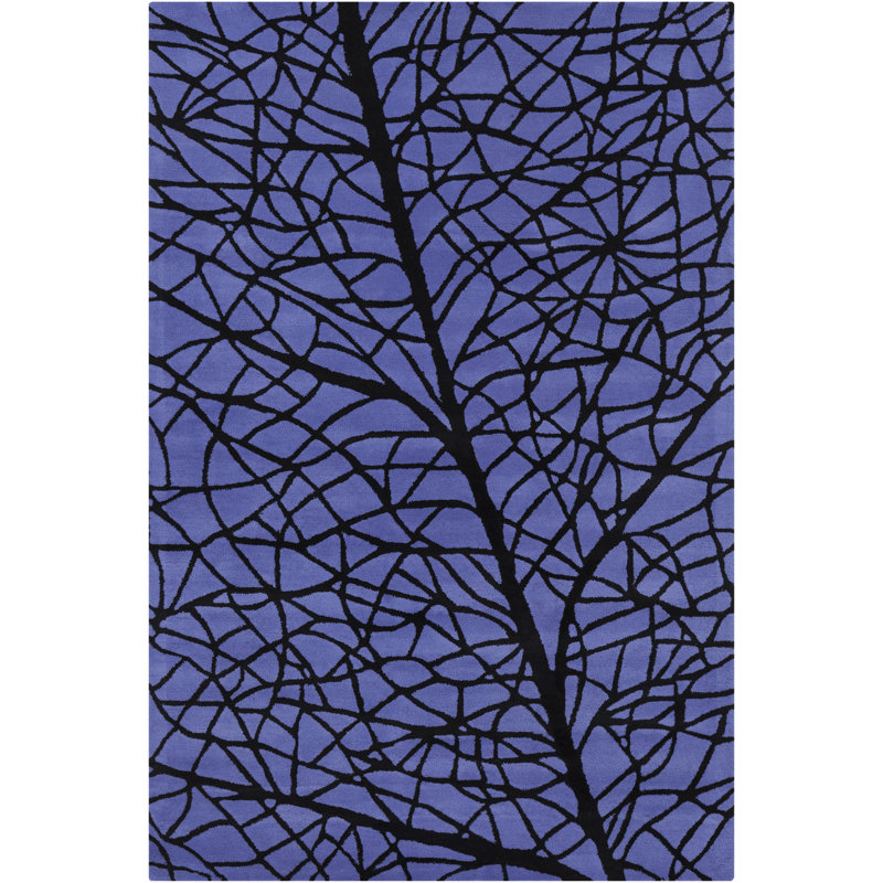 Tapis noir en laine touffeté à la main Ailey