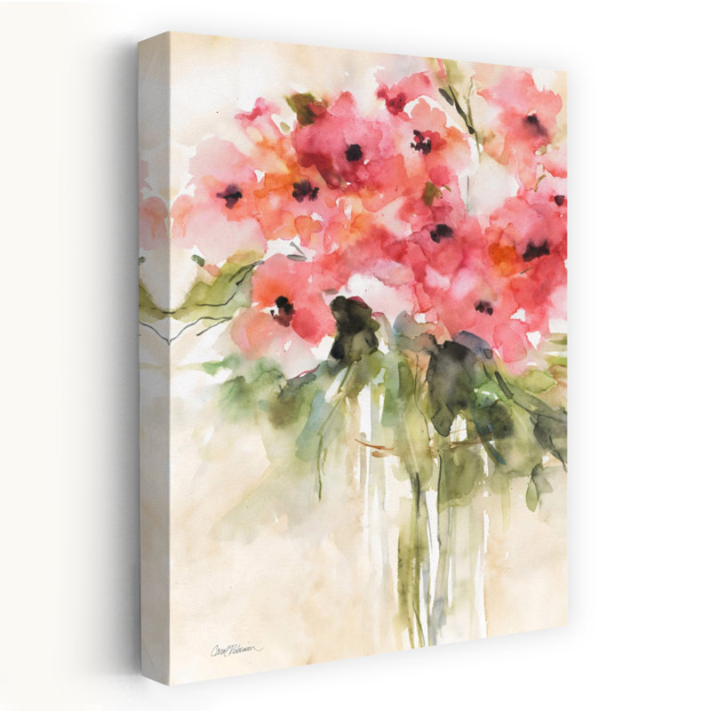 Décontracté Bouquet II contemporain et élégant, Hortensia moderne, pivoine, nature, art mural, 36" H x 24" W