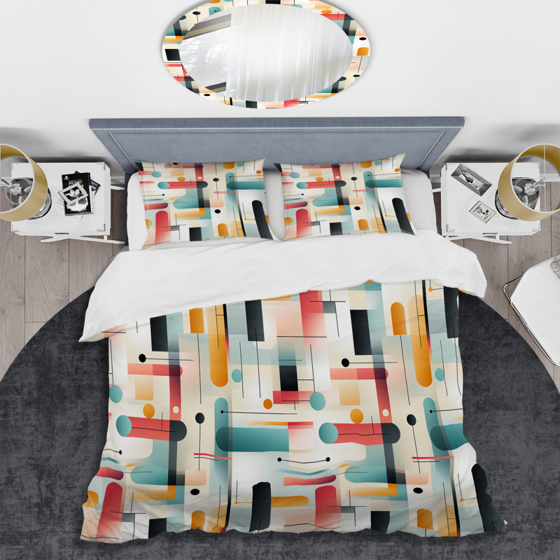 Ensemble de housse de couette géométrique Karishma Urban Chic - Microfibre polyester