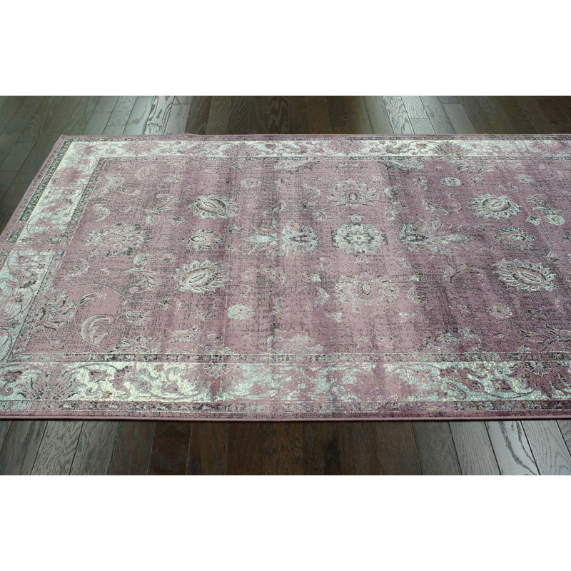 Tapis mauve foncé Nicolette Jahdiel, 5 pi 2,4 po x 7 pi 6 po