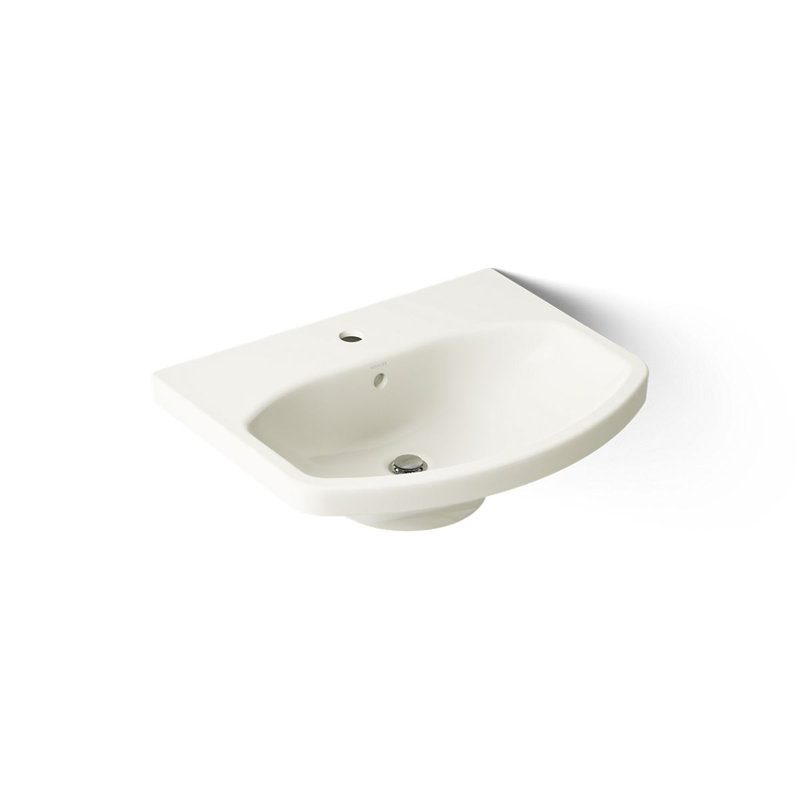 Cimarron® Vitreous China 23" Pedestal Bathroom Sink with Overflow, Biscuit, Single Hole