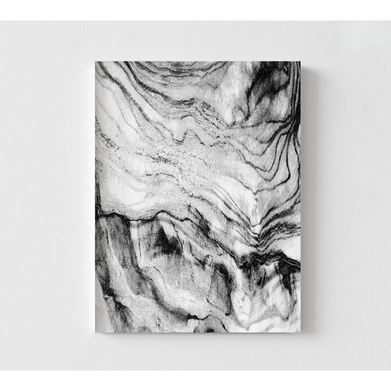 «Black Vain Abstract» par Jamie Phillip, reproduction d'art encadrée grise, très grande affiche abstraite, décoration murale salon moderne