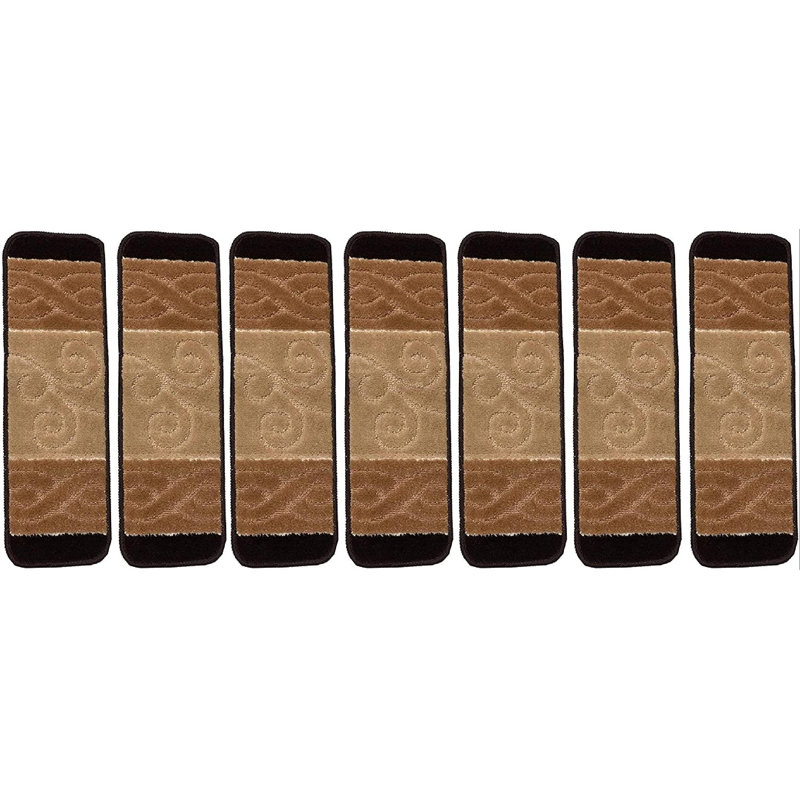Tapis d'escalier beige Caylee, 8,5 po x 30 po, Beige