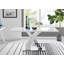 Marietta Chrome Metal and White High Gloss Dining Table Set - 6 Luxury Modern Dining Chairs-1894636843