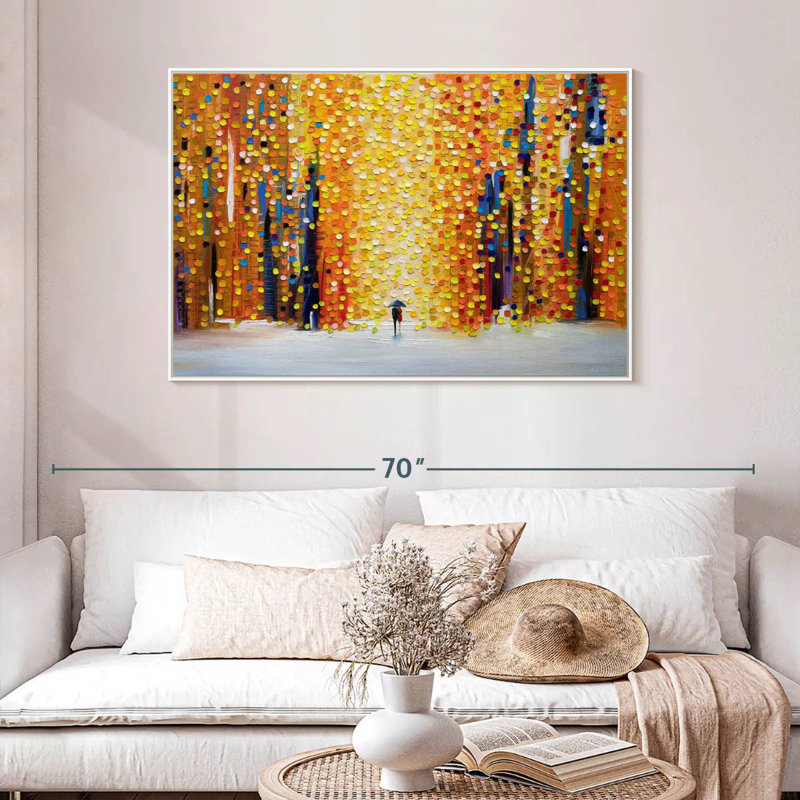 Coucher de soleil, 46 po x 31 po, Cadre flottant blanc