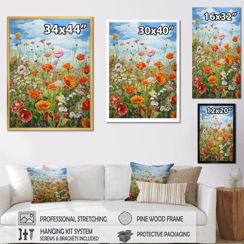 Célébration des fleurs sauvages de Spring Mountain, H 20 po x l 12 po x P 1 po, Toile tendue
