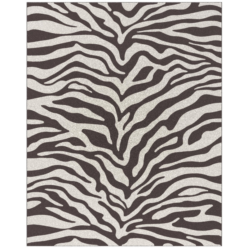 Tapis brun et gris en viscose