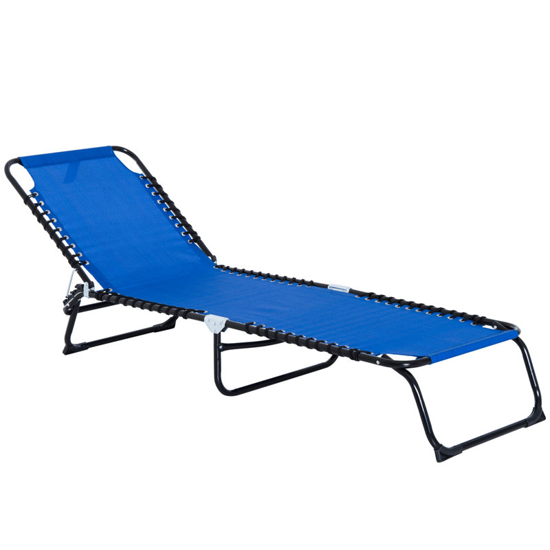 4 chaises de piscine réglables: pliante pour l'extérieur avec filet respirant - bleu foncé, inclinable pour la cour