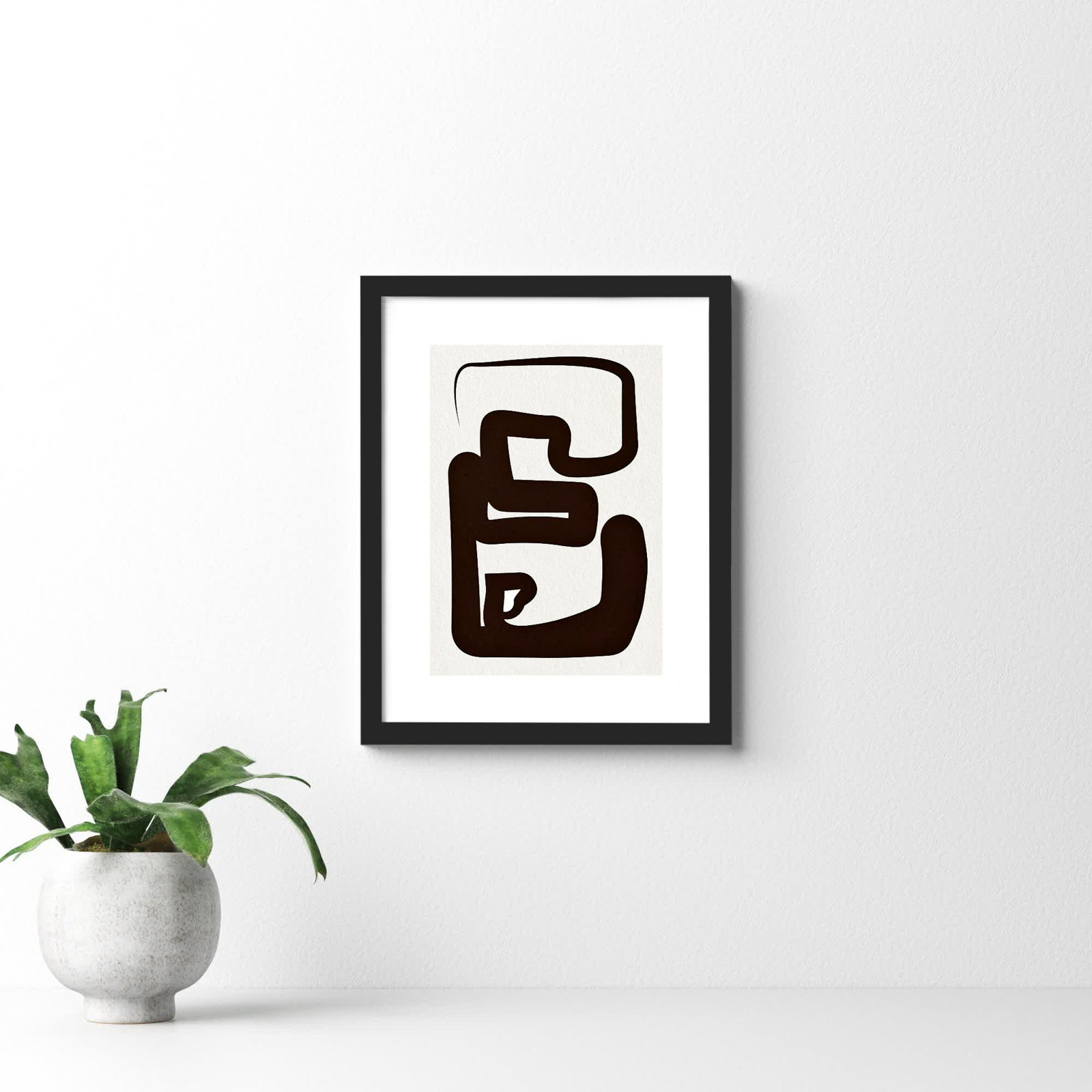 Oneliners-1 by Design Fabrikken, 26.12" H x 20.12" W x 0.88" D, Black Framed Paper