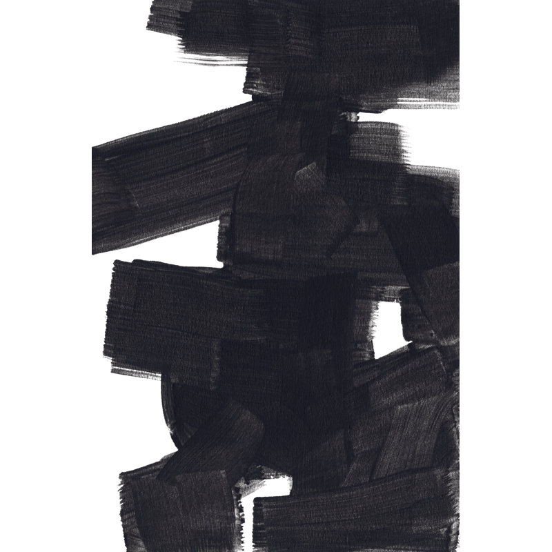 Block Brush II - Wrapped Canvas Painting, 122 cm H x 81 cm W, Black Floater Framed