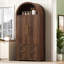 Garde-manger arqué cannelé de 72 po de hauteur avec armoire de rangement, tablettes de porte réglables et tiroirs-129703505