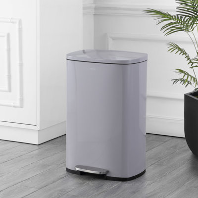 Connor Rectangular 13.2-Gallon Trash Can with Soft-Close Lid and FREE Mini Trash Can