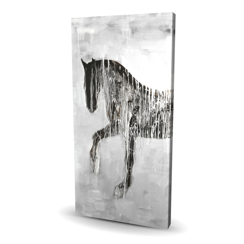 Silhouette de cheval brun - art sur toile pour le salon