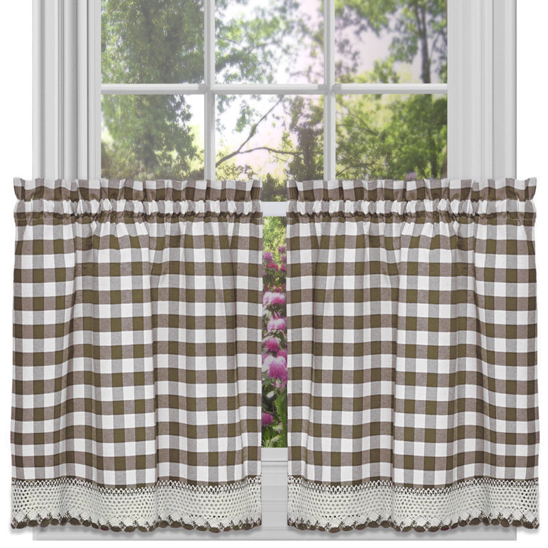 Rideau café Souri, L 24 po x l 58 po, Taupe