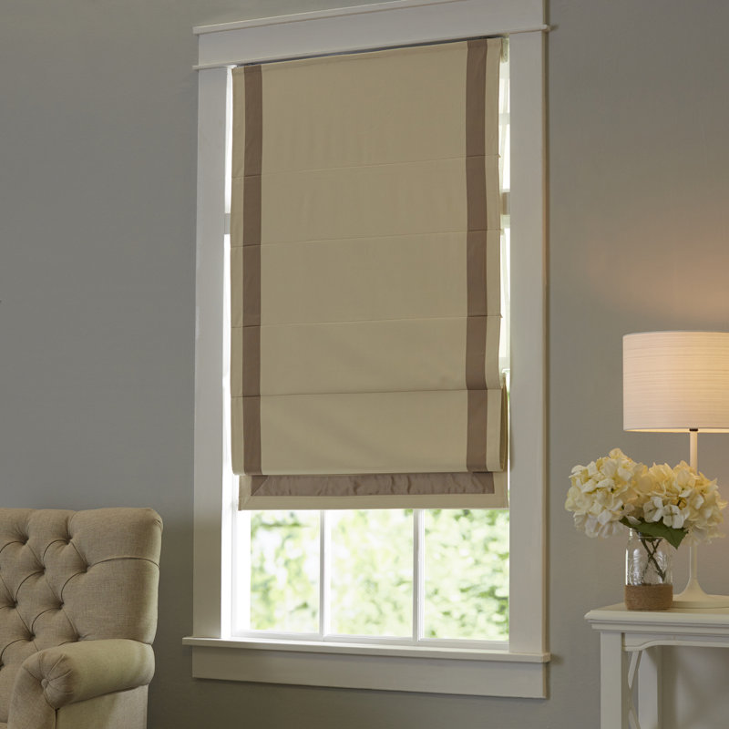 Rideau romain occultant, Taupe / Naturel, L 63 po, 36" l