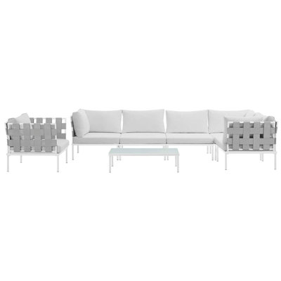 Harmony 7-piece Outdoor Patio Aluminum Sectional Sofa Set