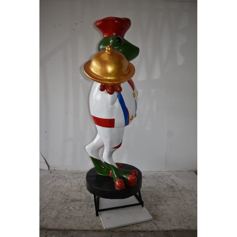 Giant Colorful Resin Frog Chef Outdoor Statue