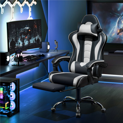 Ergonomic Gaming Chair with Massage Lumbar Pillow