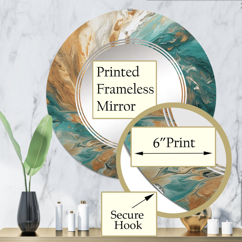 Miroir mural Zyien, 32 po x 32 po