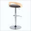 Tabouret de bar réglable avec pivot en métal et similicuir avec repose-pieds arrondi en T - ensemble de 3-702608775
