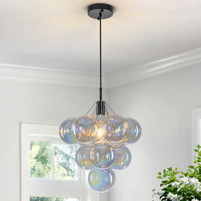  Yader 1-Light Dimmable Bubble Chandelier With Coloured Glass Globe (Bulb Included) 