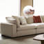 Causeuse-coussin modulaire en velours blanc crème