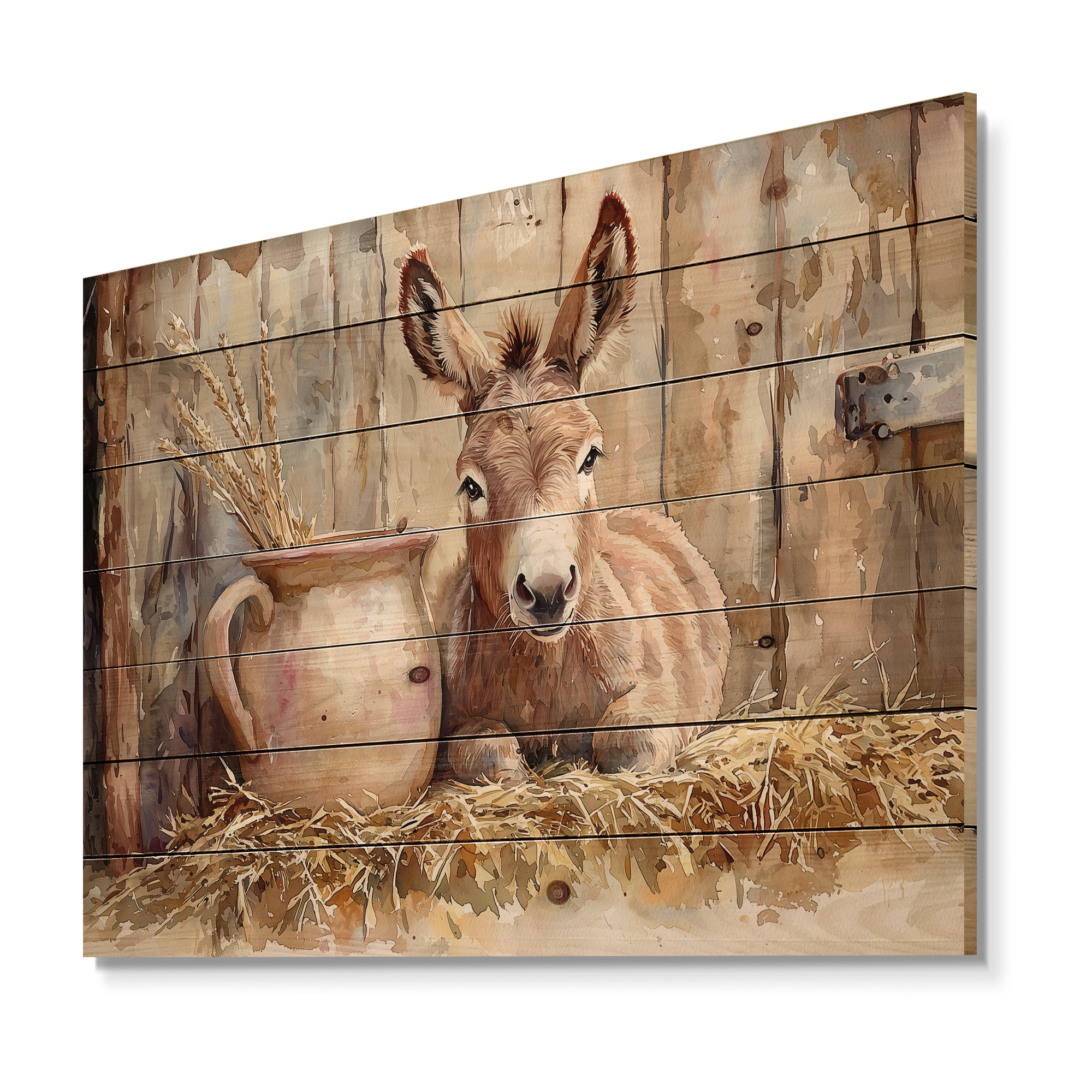 Ophelia & Co. Donkey Portrait At The Farm II - Donkey Wood Wall Decor ...