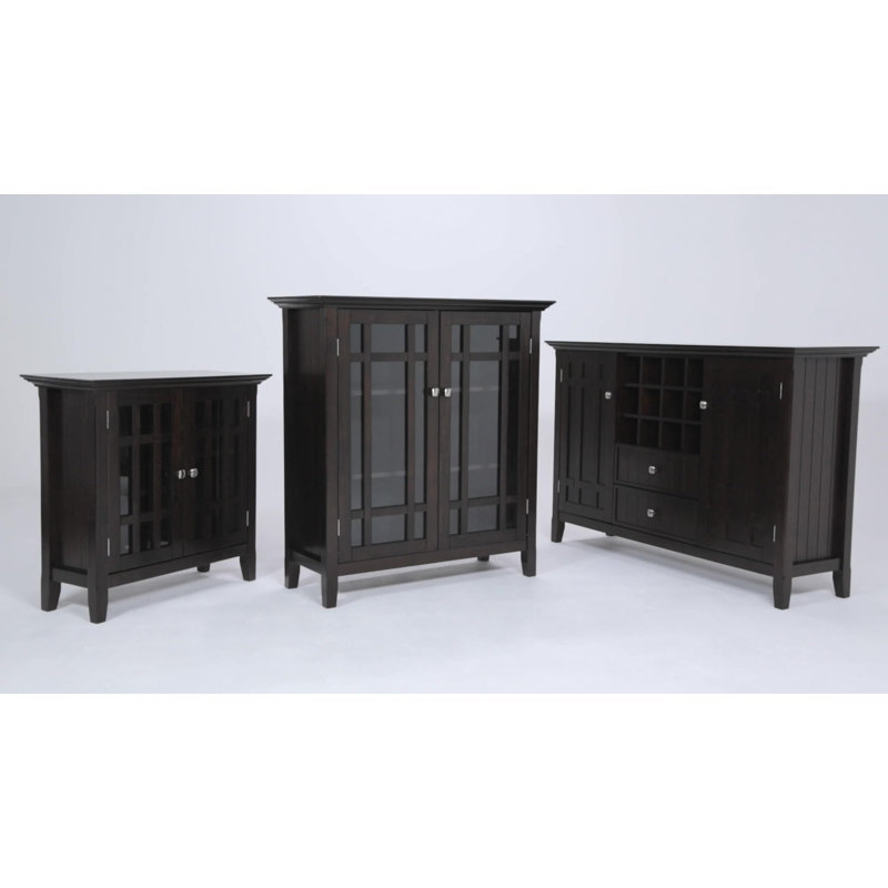 Bedford Dark Tobacco Brown Pine 32" Low Storage Cabinet