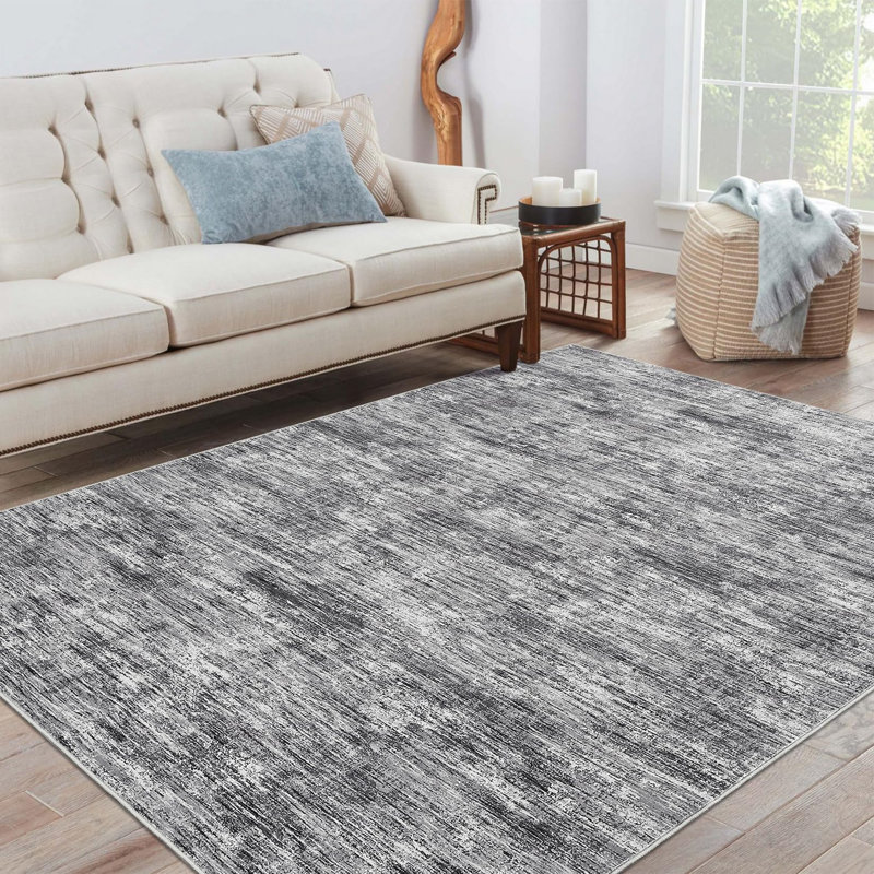 Rectangle Washable Area Rug, Light gray, 120*170cm