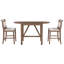 TOPMAX 3-Piece Wood Counter Height Drop Leaf  Dining Table Set with 2 Upholstered Dining Chairs for Small Place, Brown-131135605-131135606-131135608