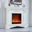 White Solid Wood Electric Fireplace-1617205067