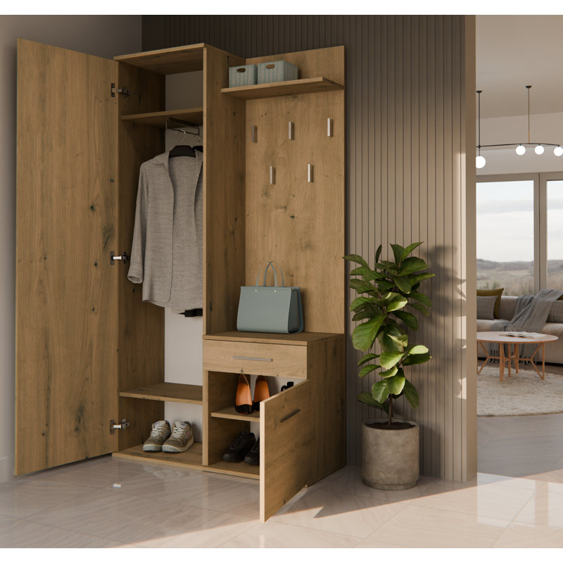 1 Door Laminate Wardrobe, Artisan