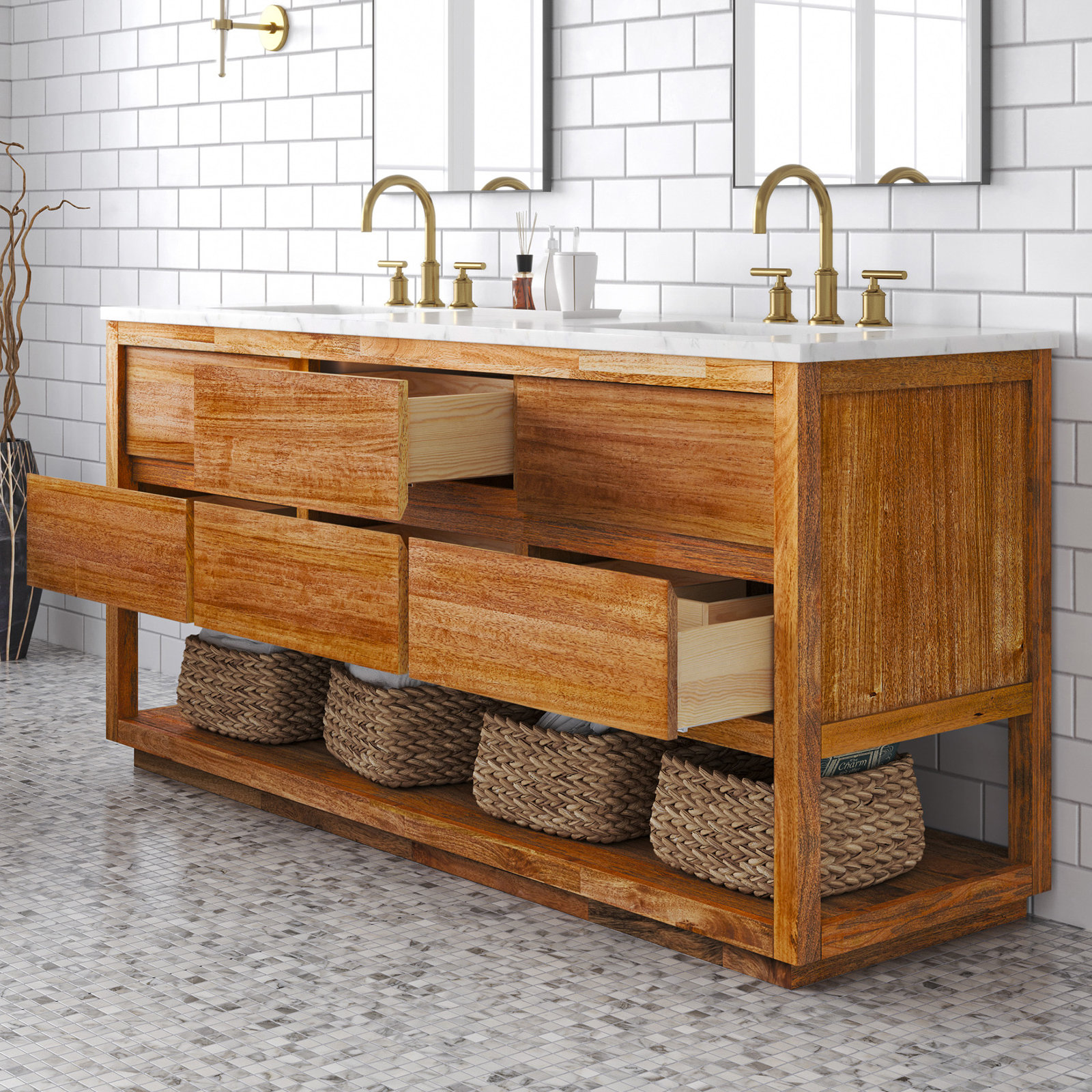 Constanta 72'' Double Bathroom Vanity, Mangowood