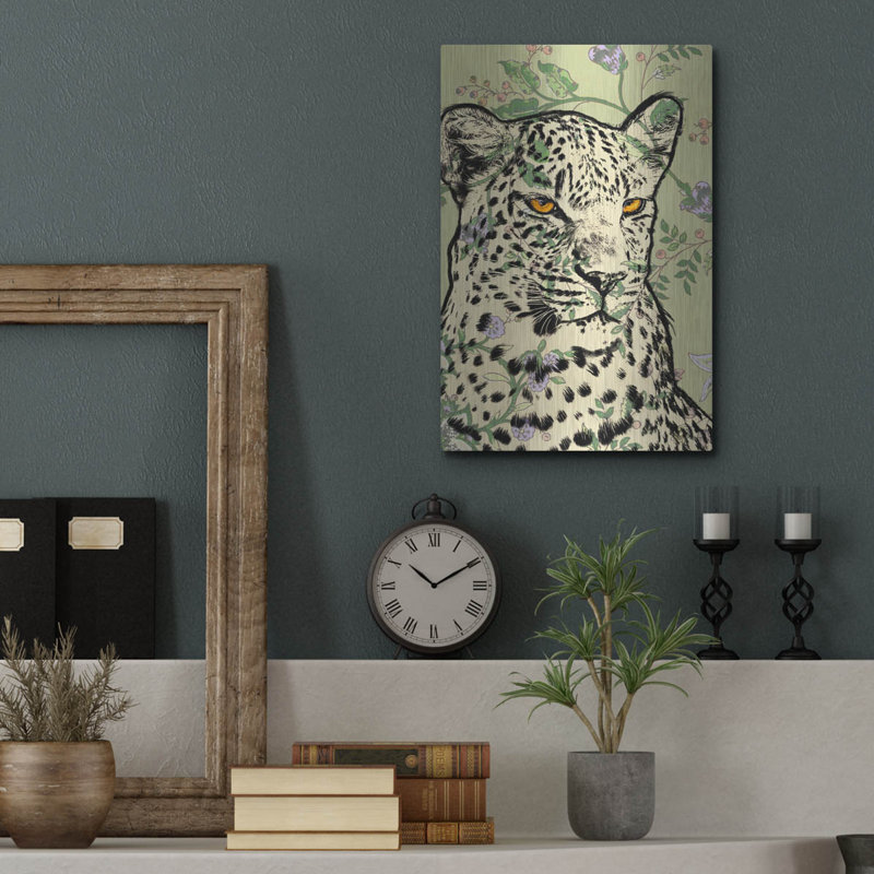 Bungalow Rose 'Wallpaper Jaguar' by Dean Russo Metal Wall Art, 16" H x 12" W