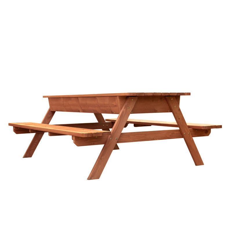 Table de pique-nique en cèdre avec grand compartiment de rangement