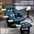 Luxurious Massage Recliner Chair With Footstool, 360° Swivel And Adjustable Backrest For Ultimate Comfort And Relaxation.-2110103490