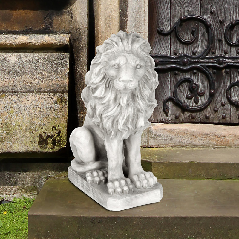 Mansfield Manor Lion Looking Right Sentinel Statue