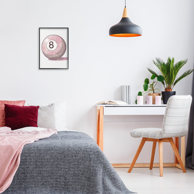Estampe numérique pastel à huit boules, design par LSR Design Studio, H 18 po x l 12 po, Giclée encadrée noir minuit