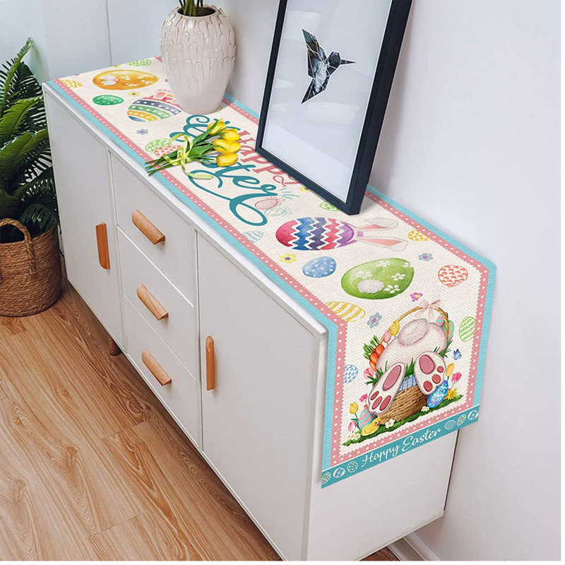 Chemin de table rectangulaire en polyester Frens
