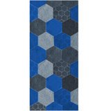 Hex Geometric Area Rug in Blue/Gray/Black
