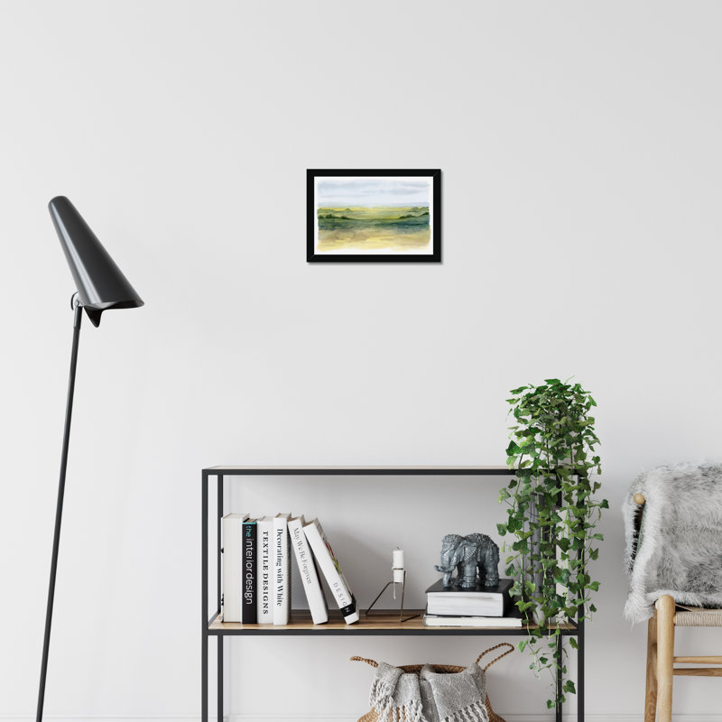 Golden Strata I by Grace Popp - Painting, Black Framed Paper Print, 24cm H x 34cm W