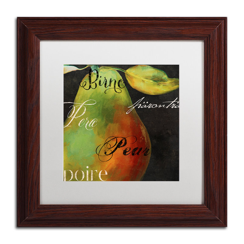 «Painted Pear I» par Jadaya, impression encadrée, H 11 po x l 14 po x P 0,5 po, Blanc