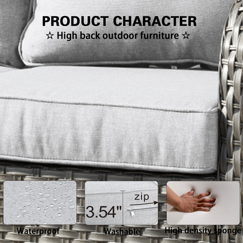 Chaise de patio avec coussins Moreno, Gris