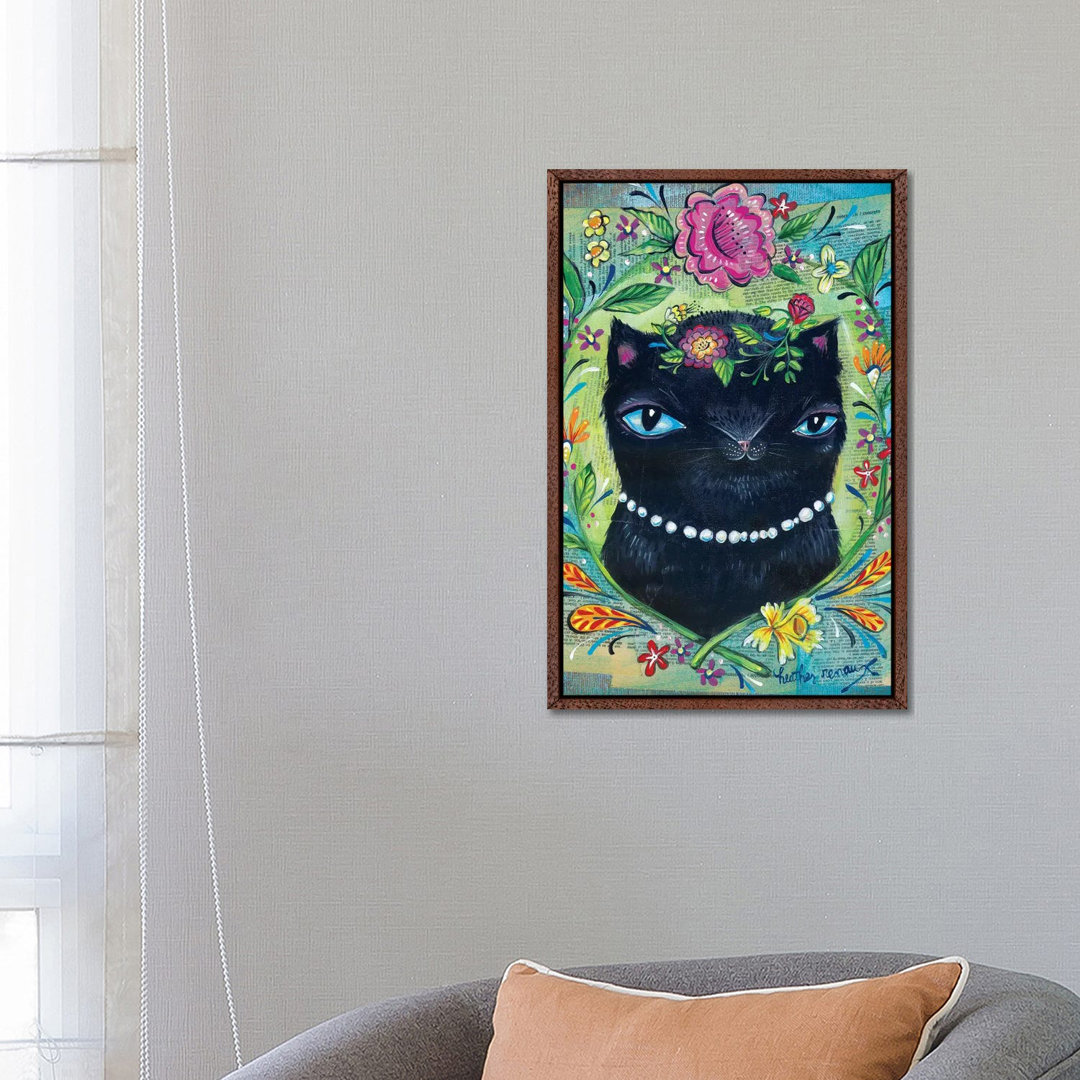 Black Kitty von Heather Renaux - Galerie-verpackte Leinwand Giclée