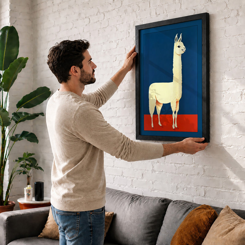Modernist Llama Mid-Century - Print, A4 - 29.7 x 21.0 cm, Black