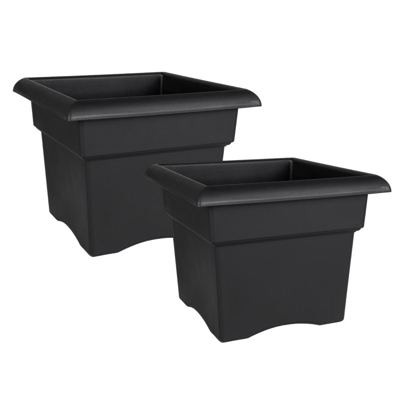Boîte à fleurs Reiner, Noir, H 14,25 po x l 18 po x P 18 po, 1