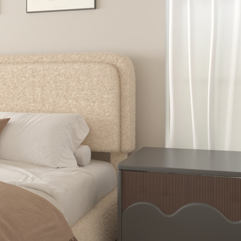 Base de lit tapissier Haden, Grand, Beige