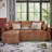 3-In-1 Pull Out Couch With Reversible Chaise Leather Sleeper Sofa With Storage Usb Cup Holder Pullout Sectional Couches -1962766811
