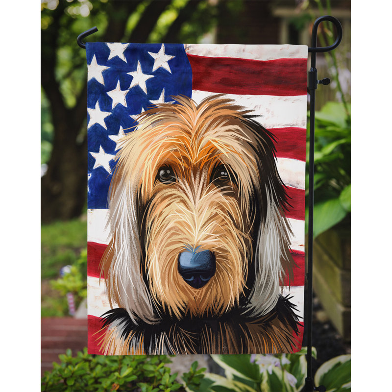Polyester à 2 côtés 15 x 11 po drapeau de jardin, Chien à loutre