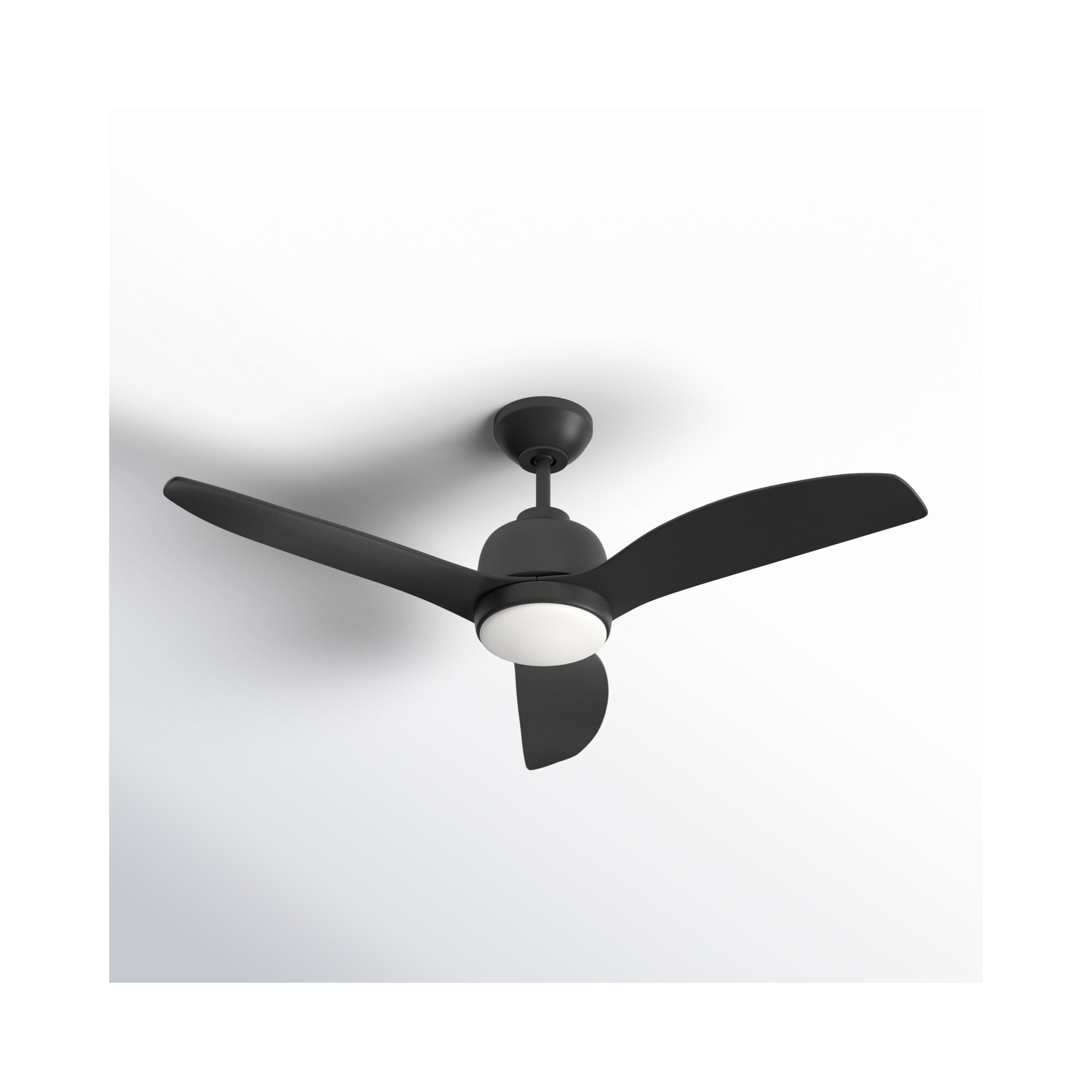44'' Ceiling Fan with LED Light Kit, Matte Black, 12.18" H x 44" W x 44" D, Matte Black